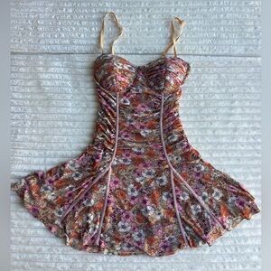 Storia Pink & Brown Floral Dress 🌸 Gently Worn